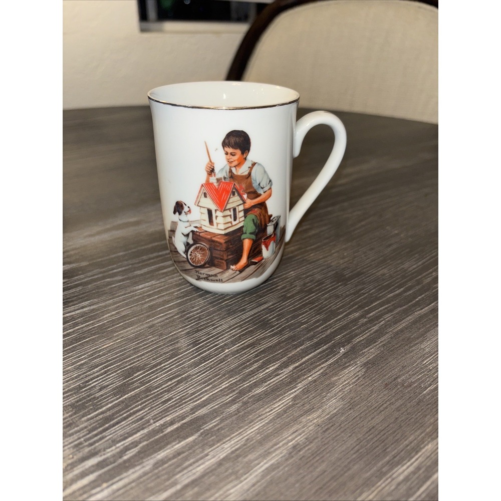 VTG Norman‎ Rockwell collectible mug "A Dollhouse For Sis"